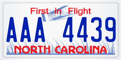 NC license plate AAA4439