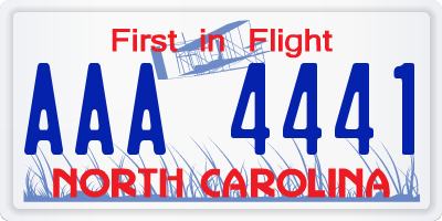 NC license plate AAA4441