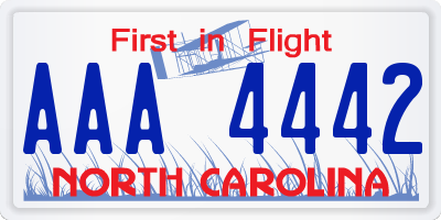 NC license plate AAA4442
