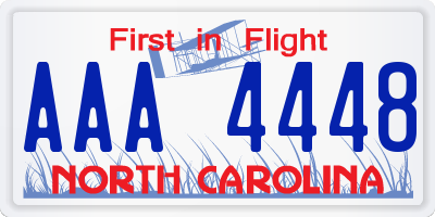 NC license plate AAA4448