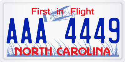 NC license plate AAA4449