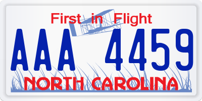 NC license plate AAA4459