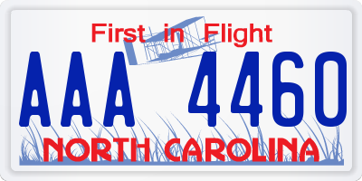 NC license plate AAA4460