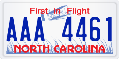 NC license plate AAA4461