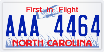 NC license plate AAA4464