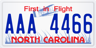 NC license plate AAA4466