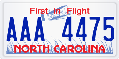 NC license plate AAA4475