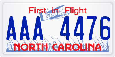 NC license plate AAA4476