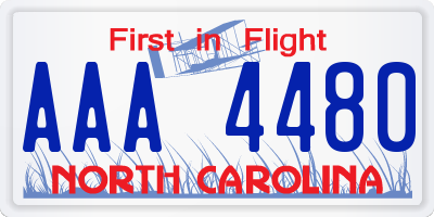 NC license plate AAA4480