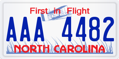 NC license plate AAA4482