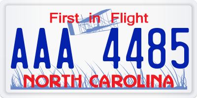 NC license plate AAA4485