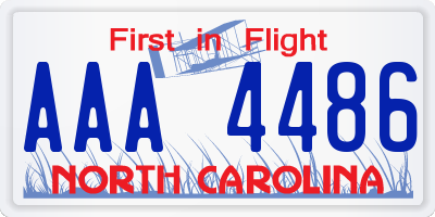 NC license plate AAA4486