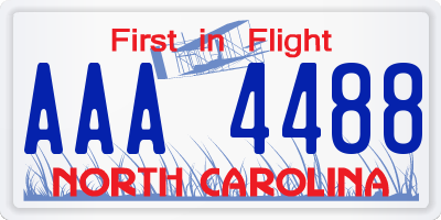 NC license plate AAA4488
