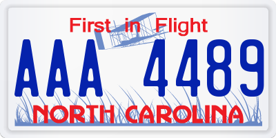 NC license plate AAA4489