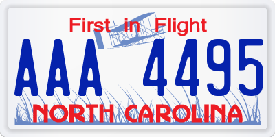 NC license plate AAA4495