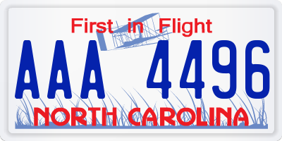 NC license plate AAA4496