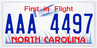 NC license plate AAA4497