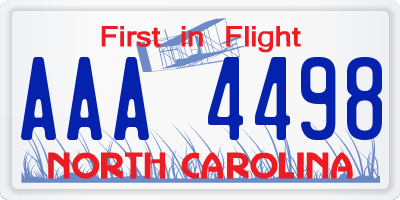 NC license plate AAA4498