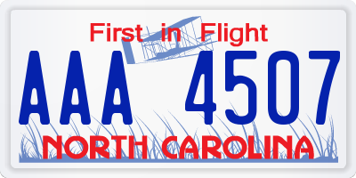 NC license plate AAA4507