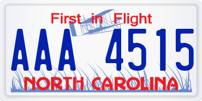 NC license plate AAA4515