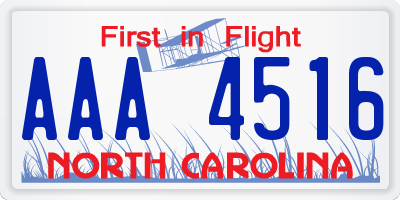 NC license plate AAA4516