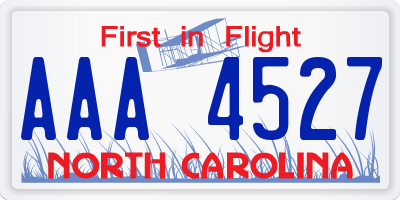 NC license plate AAA4527