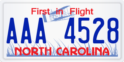 NC license plate AAA4528
