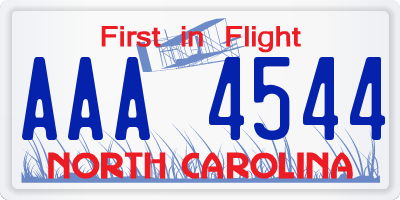 NC license plate AAA4544