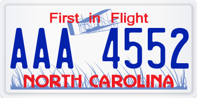 NC license plate AAA4552