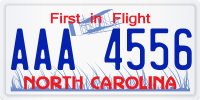 NC license plate AAA4556