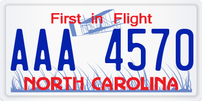 NC license plate AAA4570