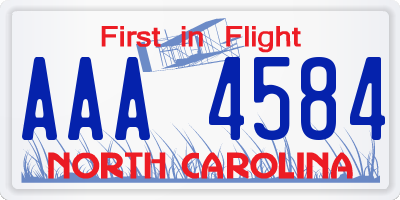 NC license plate AAA4584