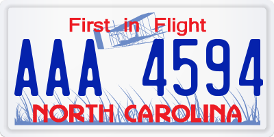 NC license plate AAA4594