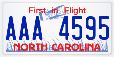 NC license plate AAA4595