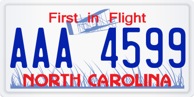 NC license plate AAA4599