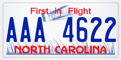 NC license plate AAA4622