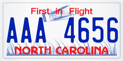 NC license plate AAA4656