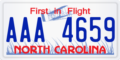 NC license plate AAA4659