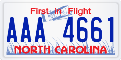 NC license plate AAA4661