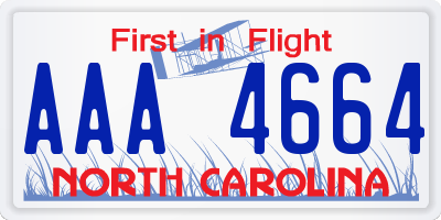 NC license plate AAA4664