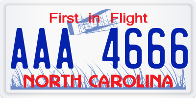 NC license plate AAA4666