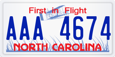 NC license plate AAA4674