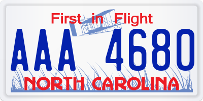 NC license plate AAA4680