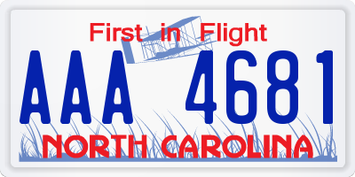 NC license plate AAA4681