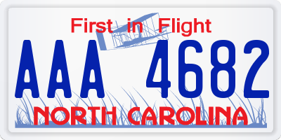 NC license plate AAA4682