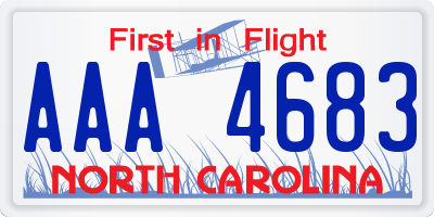 NC license plate AAA4683