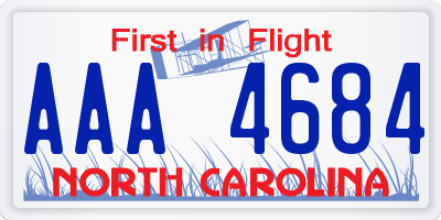 NC license plate AAA4684