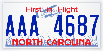 NC license plate AAA4687