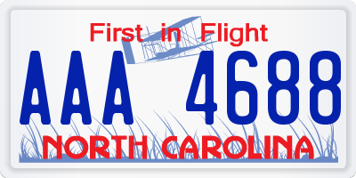 NC license plate AAA4688