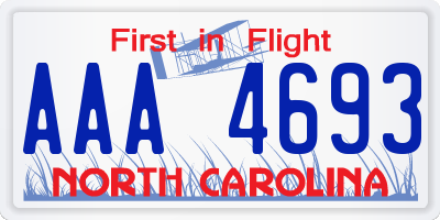 NC license plate AAA4693